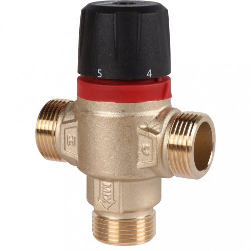 ROMMER Термостатический смесительный клапан для систем отопления и ГВС 1  НР 35-60°С KV 1,6 (боковое